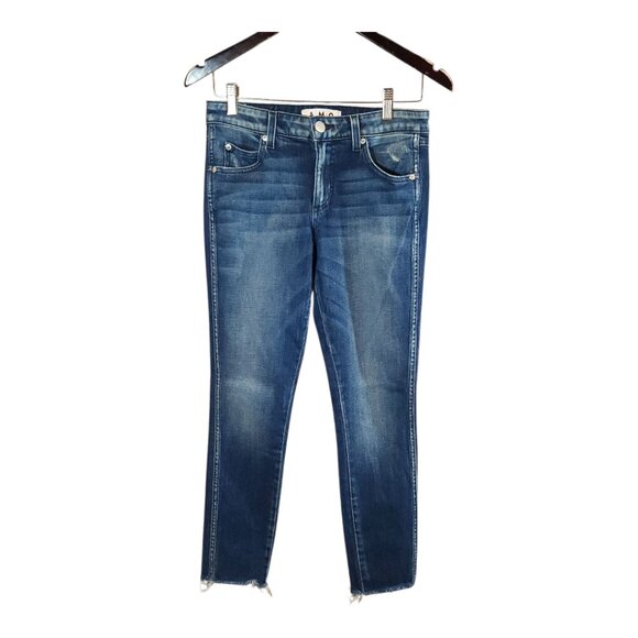 AMO Stix Crop Frayed Hem Mid-rise Skinny Jeans in Sweetheart Wash Women's 27 - Picture 6 of 10